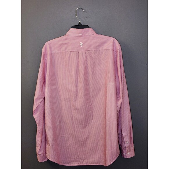 SCOTTeVEST SeV Pink Striped Zip Pockets Cotton TEC Button Down Shirt Men's Sz M - Picture 3 of 8